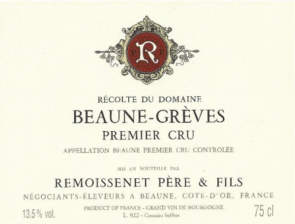 Rượu vang đỏ Remoissenet Beaune Greves Premier Cru (chai Magnum 1,5 lít) 2007
