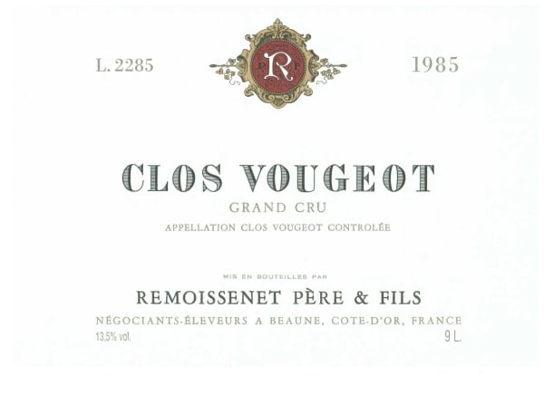 Rượu vang đỏ Remoissenet Clos Vougeot Grand Cru 1985