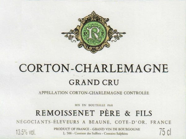 Rượu vang trằng Remoissenet Corton-Charlemagne Grand Cru 2012