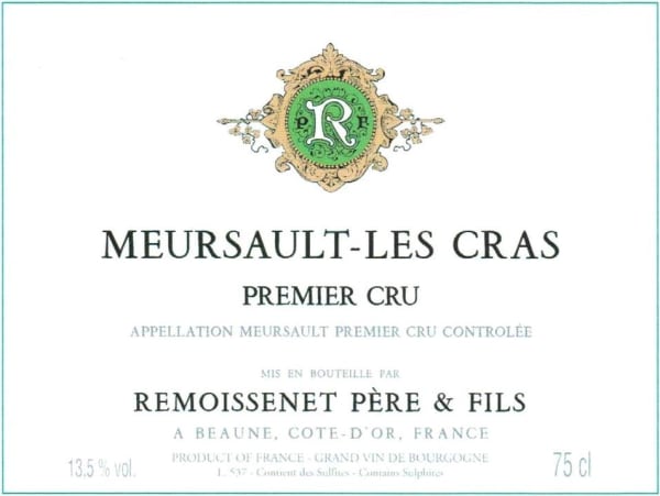 Rượu vang trằng Remoissenet Meursault Les Cras Premier Cru 2017