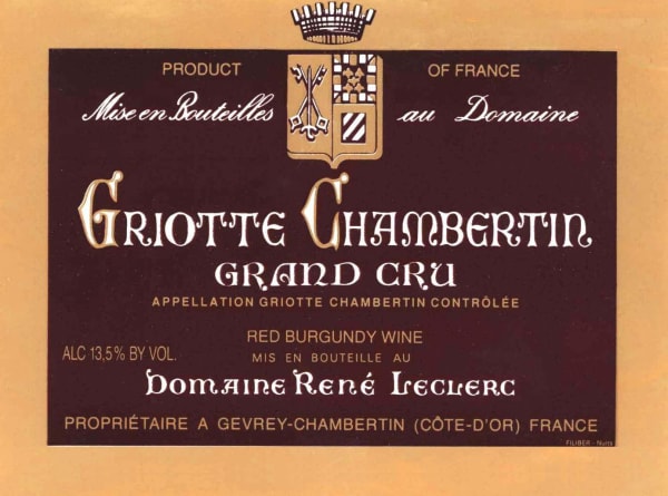 Rượu vang đỏ Rene Leclerc Griottes Chambertin Grand Cru (chai Magnum 1,5 lít) 2002