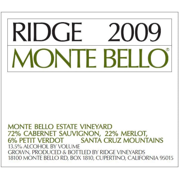 Rượu vang đỏ Ridge Monte Bello (chai Magnum 1,5 lít) 2009
