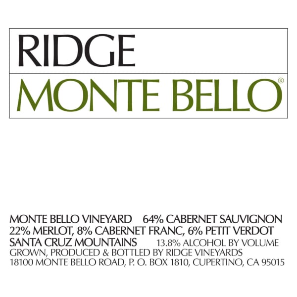 Rượu vang đỏ Ridge Monte Bello 1975