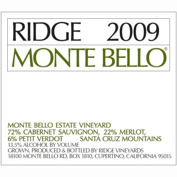 Rượu vang đỏ Ridge Monte Bello 2009