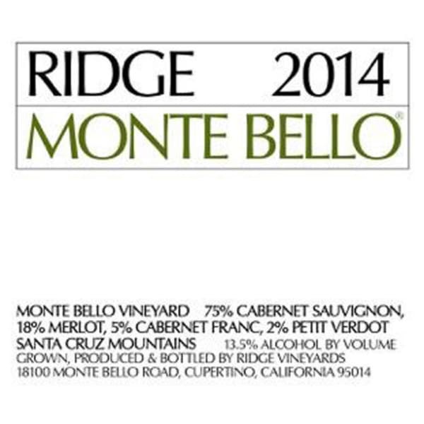 Rượu vang đỏ Ridge Monte Bello 2014