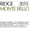Rượu vang đỏ Ridge Monte Bello 2015