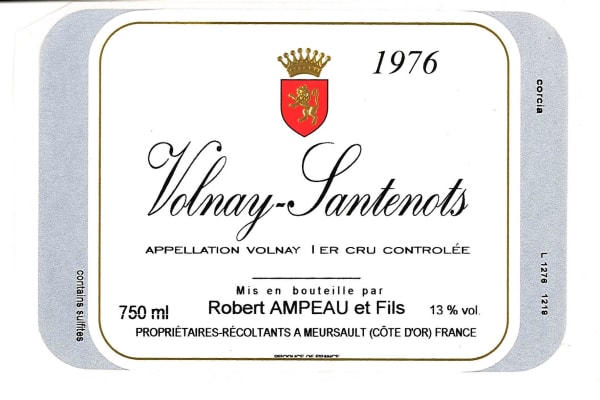 Rượu vang đỏ Robert Ampeau Volnay Santenots 1976