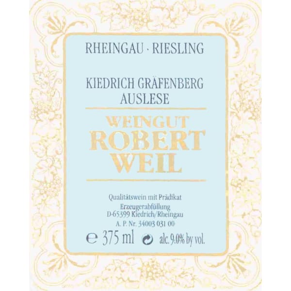 Rượu vang trằng Robert Weil Kiedrich Grafenberg Riesling Auslese 2002