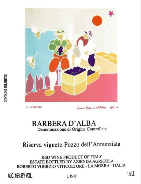 Rượu vang đỏ Roberto Voerzio Barbera d'Alba Riserva Vigneto Pozzo dell'Annunziata (1.5 Liter) 2015