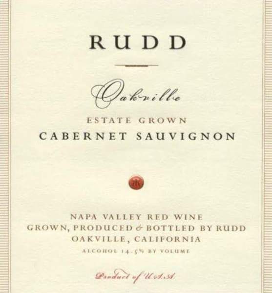 Rượu vang đỏ Rudd Oakville Estate Cabernet Sauvignon 2009