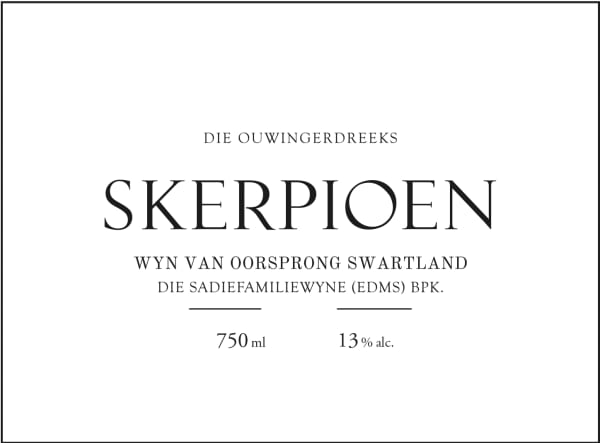 Rượu vang trằng Sadie Family Die Ouwingerdreeks Skerpioen White 2021