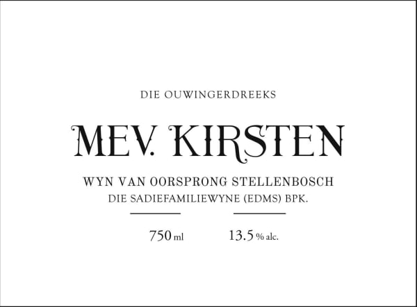 Rượu vang trằng Sadie Family Mev. Kirsten Chenin Blanc 2018