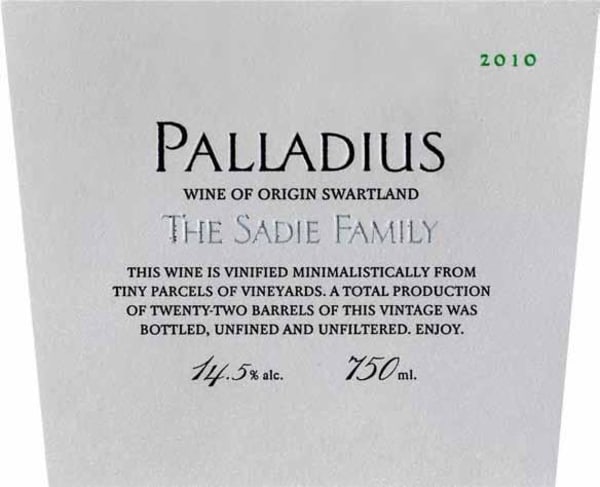 Rượu vang trằng Sadie Family Palladius 2010
