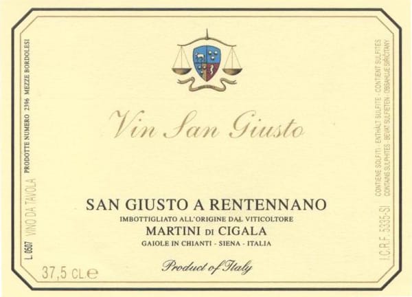 Rượu vang trằng San Giusto a Rentennano Vin San Giusto (chai 375 ml) 2015