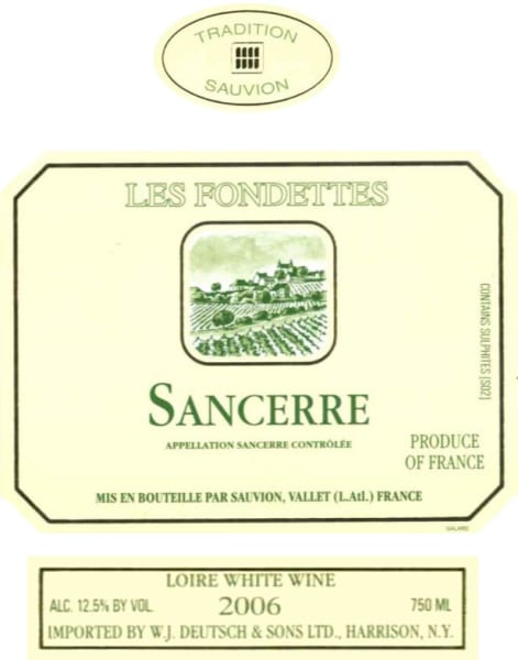 Rượu vang trằng Sauvion Sancerre Les Fondettes 2006