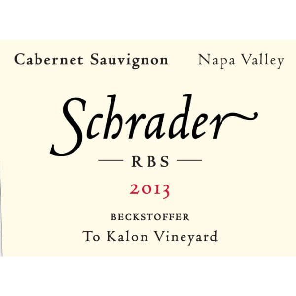 Rượu vang đỏ Schrader RBS To Kalon Vineyard Cabernet Sauvignon (scuffed label) 2013