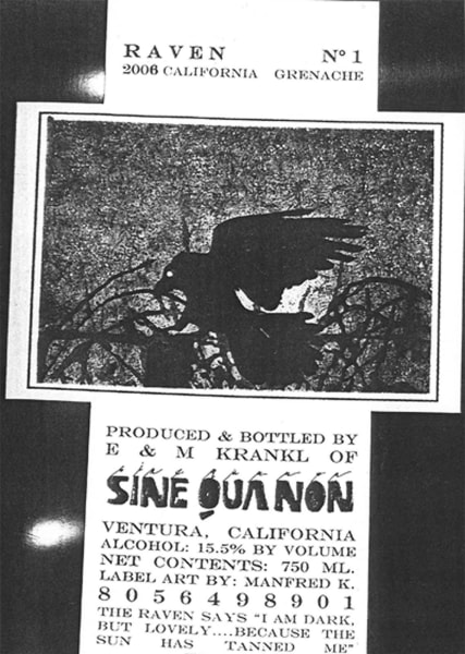 Rượu vang đỏ Sine Qua Non Raven Series Syrah No 3 2006