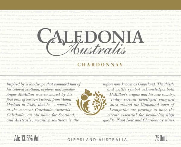Rượu vang trằng South Gippsland Wine Company Pty Ltd. Caledonia Australis Chardonnay 2012