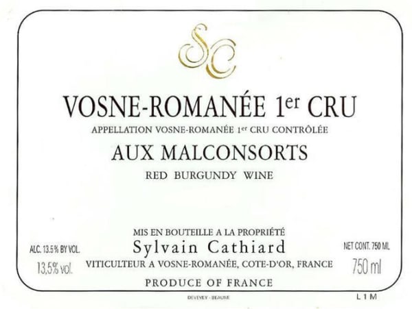 Rượu vang đỏ Sylvain Cathiard Vosne-Romanee Aux Malconsorts Premier Cru 2011