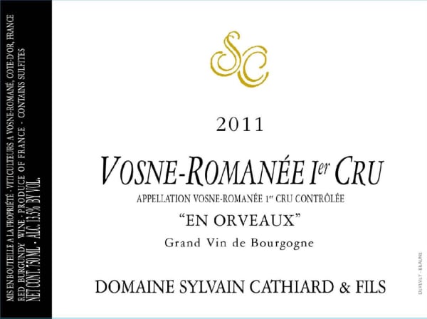 Rượu vang đỏ Sylvain Cathiard Vosne-Romanee En Orveaux Premier Cru 2011