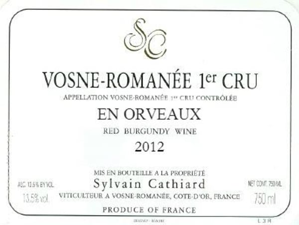 Rượu vang đỏ Sylvain Cathiard Vosne-Romanee En Orveaux Premier Cru 2012