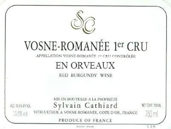 Rượu vang đỏ Sylvain Cathiard Vosne-Romanee En Orveaux Premier Cru 2014