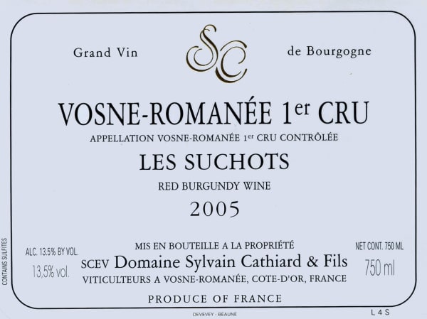 Rượu vang đỏ Sylvain Cathiard Vosne-Romanee Les Suchots Premier Cru 2005
