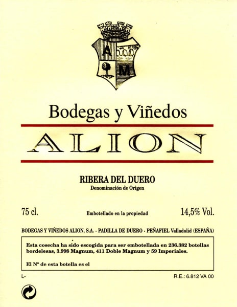 Rượu vang đỏ Tempos Vega Sicilia Alion (chai Magnum 1,5 lít) 2012
