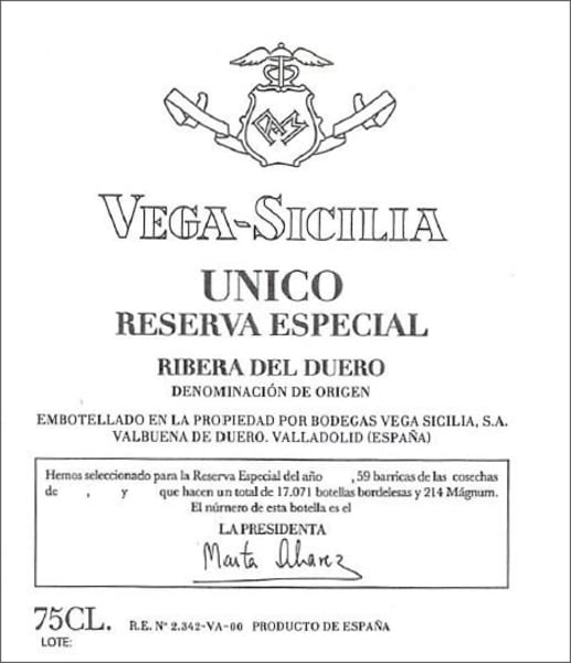 Rượu vang đỏ Tempos Vega Sicilia Unico Reserva Especial (2022 Release)