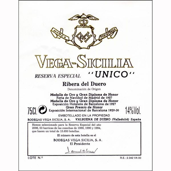 Rượu vang đỏ Tempos Vega Sicilia Unico Tinto 2002