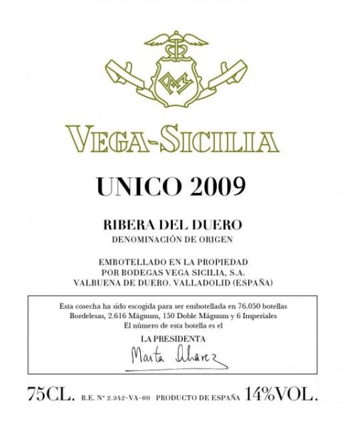 Rượu vang đỏ Tempos Vega Sicilia Unico Tinto 2009