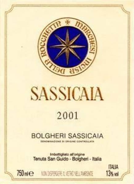 Rượu vang đỏ Tenuta San Guido Sassicaia (chai Magnum 1,5 lít) 2001