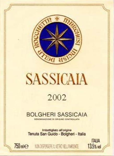 Rượu vang đỏ Tenuta San Guido Sassicaia (stained labels) 2000