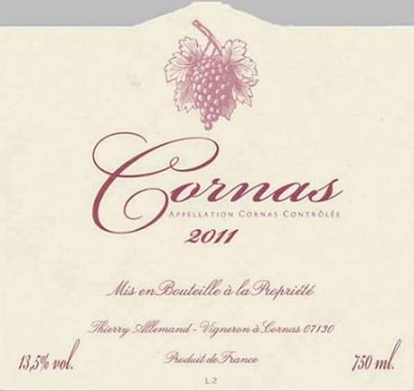 Rượu vang đỏ Thierry Allemand Cornas 2011