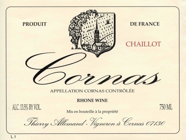 Rượu vang đỏ Thierry Allemand Cornas Chaillot 2018