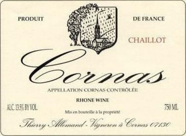 Rượu vang đỏ Thierry Allemand Cornas Chaillots (stained labels) 2010