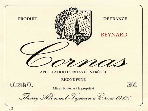 Rượu vang đỏ Thierry Allemand Cornas Reynard (chai Magnum 1,5 lít) 2018