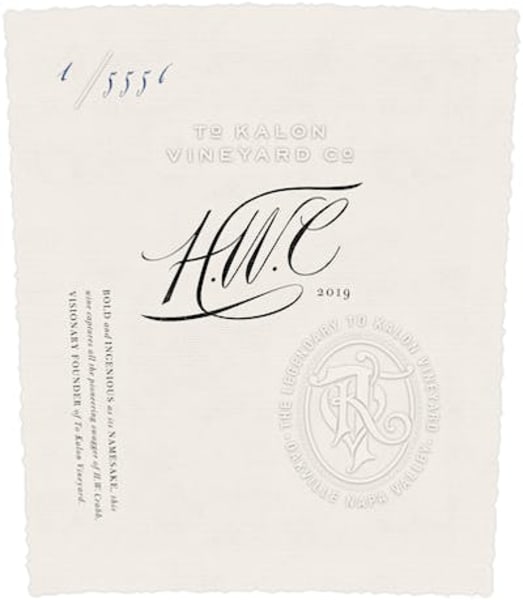 Rượu vang đỏ To Kalon Vineyard Co H.W.C Cabernet Sauvignon 2019