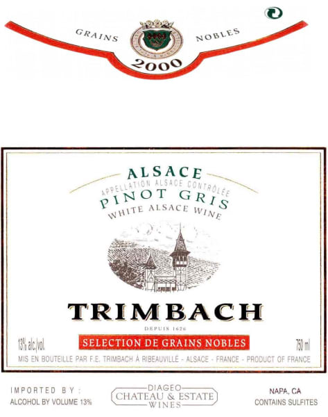 Rượu vang trằng Trimbach Sels Grains Nobles Pinot Gris 2000