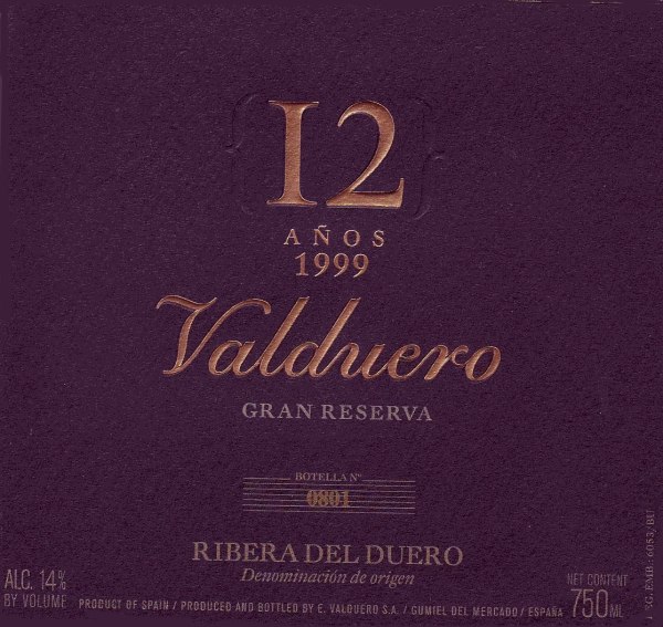 Rượu vang đỏ Valduero 12 Anos Valuduero Gran Reserva 1999