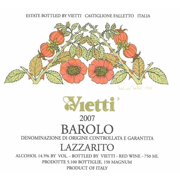 Rượu vang đỏ Vietti Barolo Lazzarito (chai Magnum 1,5 lít) 2007