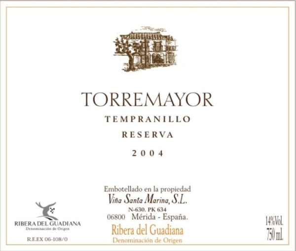 Rượu vang đỏ Vina Santa Marina Torremayor 16 meses en Barrica Reserva Tempranillo 2004