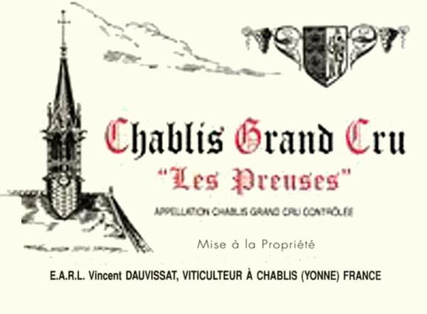 Rượu vang trằng Vincent Dauvissat Chablis Grand Cru Les Preuses 2011