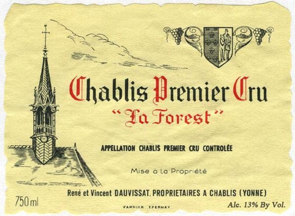 Rượu vang trằng Vincent Dauvissat Chablis La Forest Premier Cru 2012