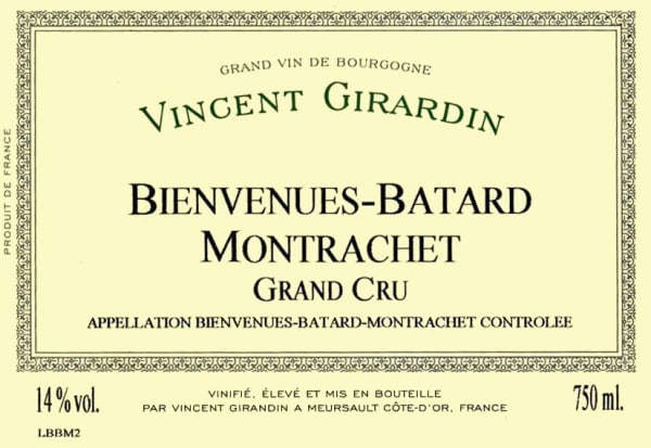 Rượu vang trằng Vincent Girardin Bienvenue Batard Montrachet 2013