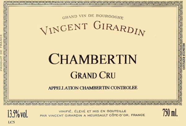 Rượu vang đỏ Vincent Girardin Chambertin Grand Cru Rouge 2008