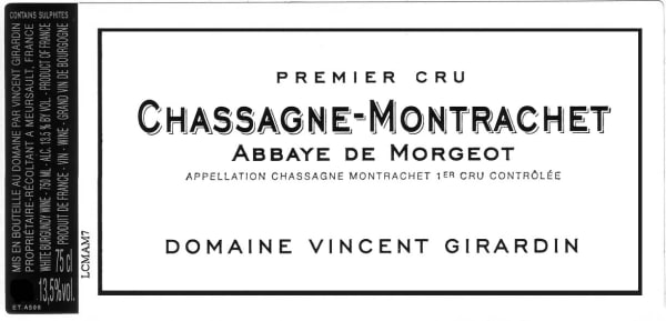 Rượu vang trằng Vincent Girardin Chassagne-Montrachet Abbaye de Morgeot Premier Cru 2009