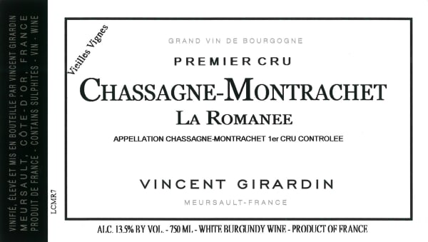 Rượu vang trằng Vincent Girardin Chassagne-Montrachet La Romanee Vieilles Vignes Premier Cru 2019