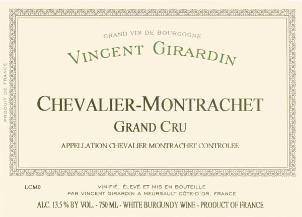 Rượu vang trằng Vincent Girardin Chevalier Montrachet Grand Cru 2012