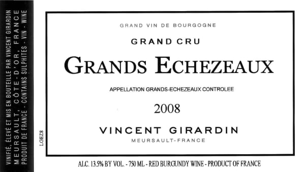 Rượu vang đỏ Vincent Girardin Grands Echezeaux Grand Cru 2008